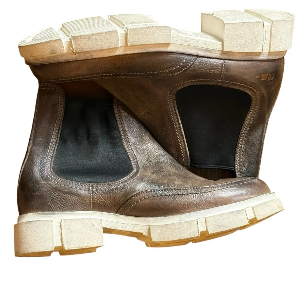Bed Stu Randi Chelsea Leather In Graphic Rustic White Lug Sole Size 6.5‎